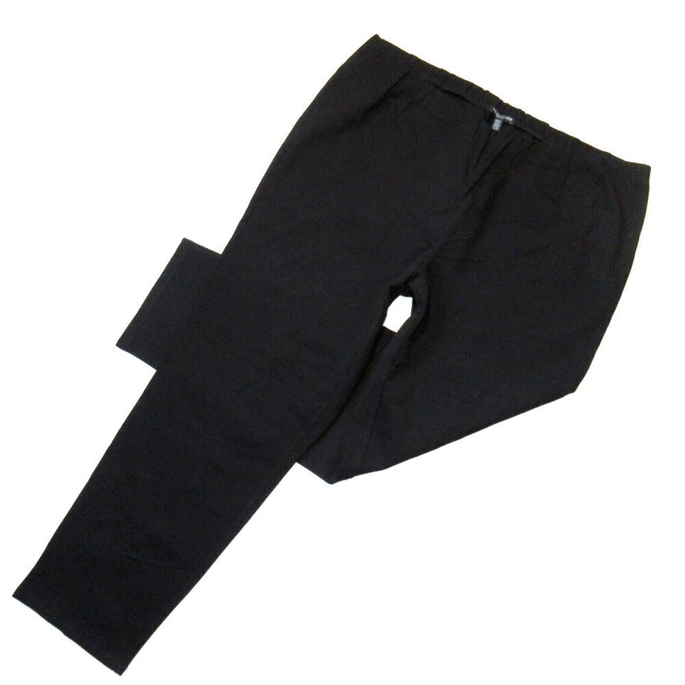 NWT Eileen Fisher Slim Leg in Black Viscose Stretch Ponte Pull-on Pants 3X
